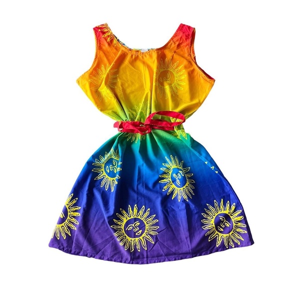 Dresses & Skirts - Y2K rainbow ombré beach cover up with suns